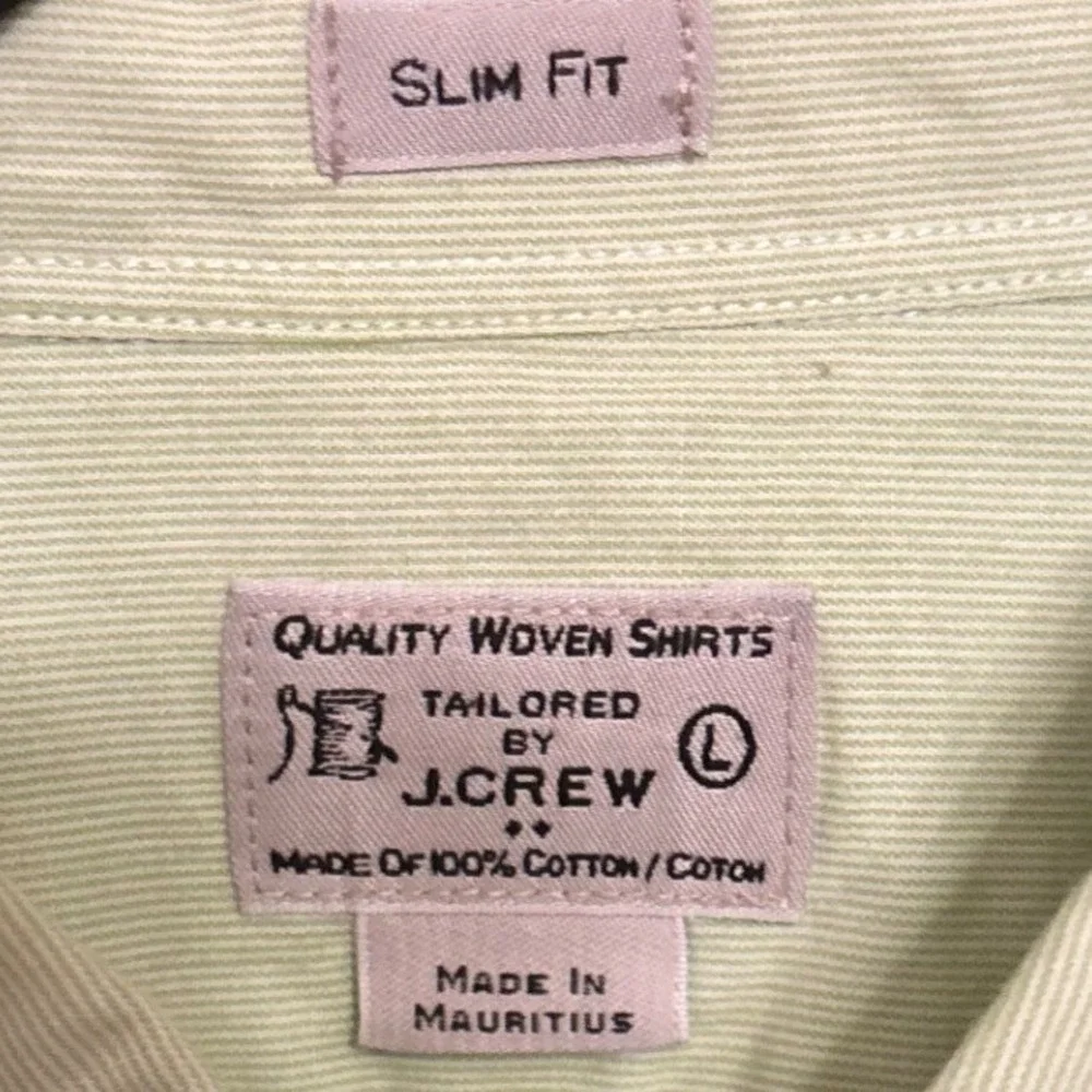 J. Crew Slim Fit Button Down Shirt Mens Large Light Green Cotton 52864 HO 13